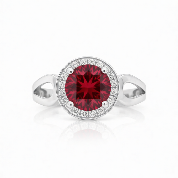 GRANDEUR ROUND LAB GROWN RUBY RING