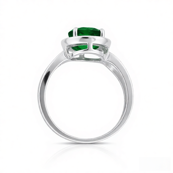 GRANDEUR ROUND LAB GROWN EMERALD RING