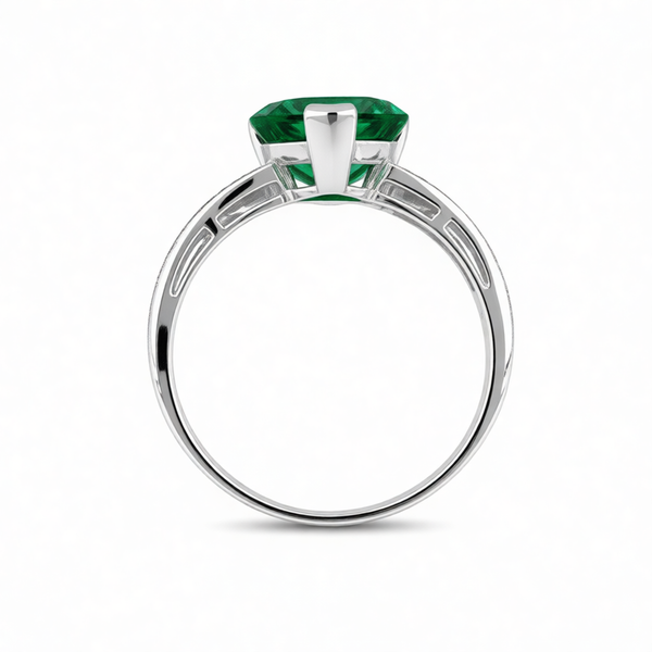 GRANDEUR PEAR LAB GROWN EMERALD RING