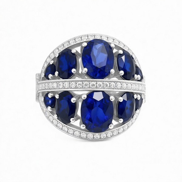 GRANDEUR OVAL LAB GROWN SAPPHIRE RING